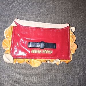 Miu Miu Red and Orange Card Holder